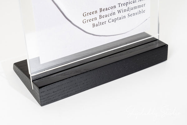Acrylic Menu Display Stand with Black Wooden Inclined Stand for bar