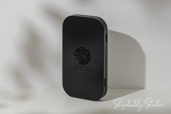 Black Oval Wood Check Holder With Magnets for restaurant