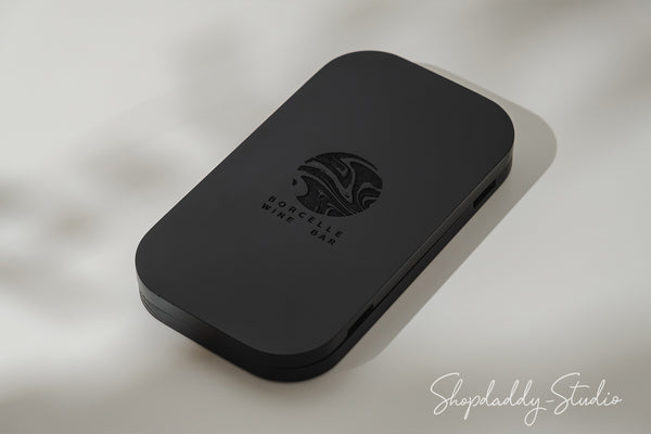 Black Oval Wood Check Presenter With Magnets for cafe