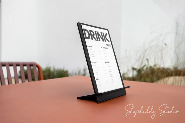 Black Plywood Angled Table Tent for Cafes and Bars