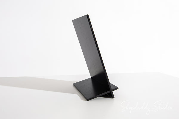 Black Plywood Angled Table Tent for Tabletop Menus