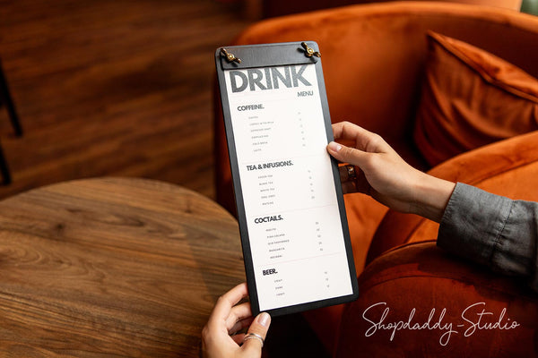 Black Plywood Menu Board with Plank with logo