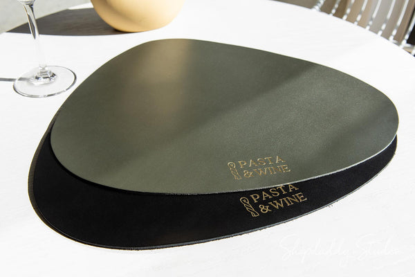 Black Thick Leather Pable Table Dining Placemat for restaurant