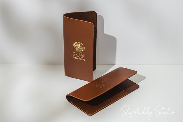 Brown Rounded Server Book for restaurant