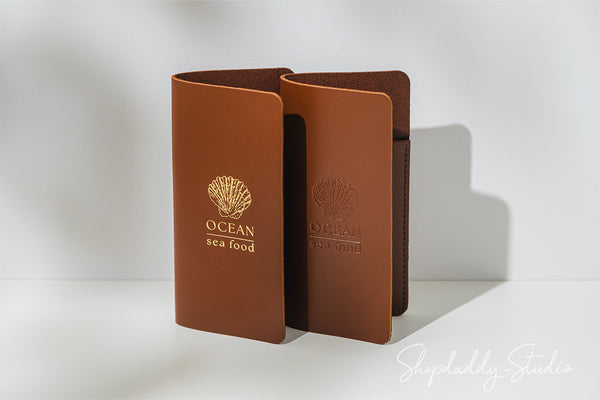 Brown Rounded Server Check Holder for restaurant