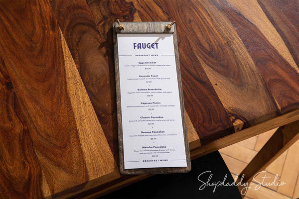 Compact Wooden Menu Holder for restaurant
