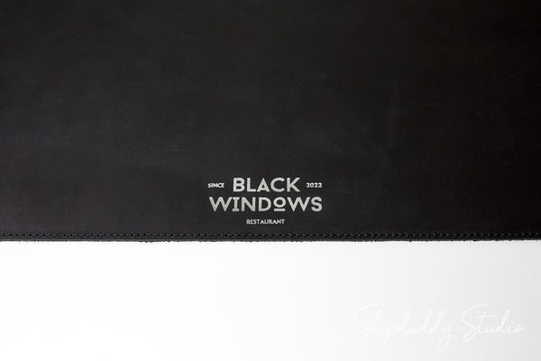 Custom Black Leather Table Dining Placemat