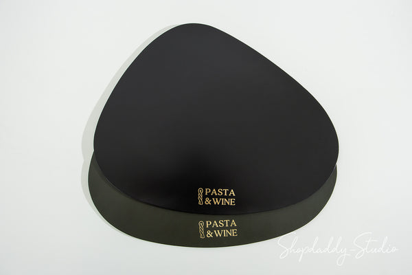 Custom Black Thick Leather Pable Table mat for restaurant