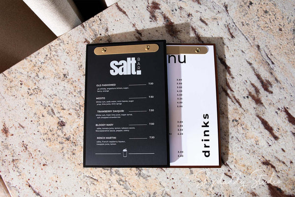 Custom Cocktail Menu holder for restaurant
