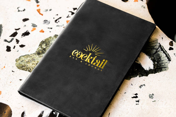 Custom Double Leather Menu Folio with Elastic Band