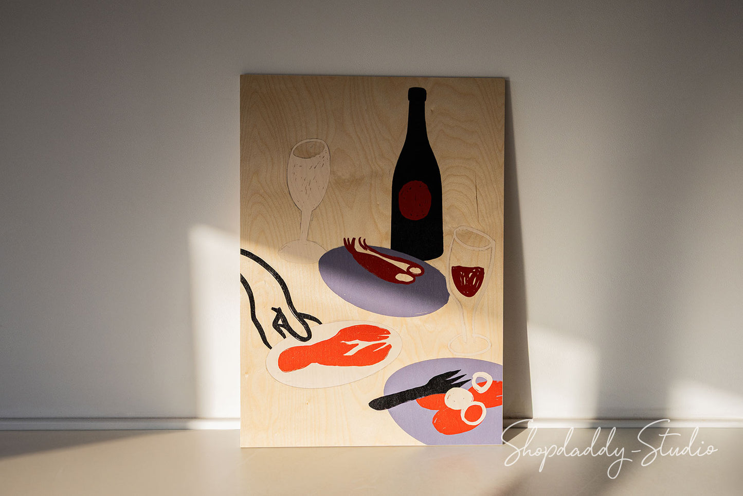 Custom Fine Dining Moment — UV-Printed Wooden Wall Artwork