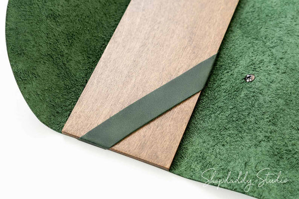 Custom Green Serving Booklet with Button Stud for cafe