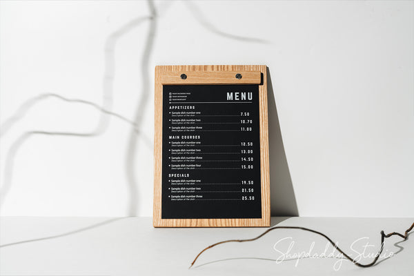 Custom Lacquer Wooden Menu Holder for cafe