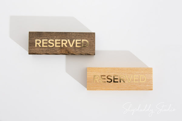 Custom Wooden_Reservation_Sign_With_Gold_Debossing_for_wedding
