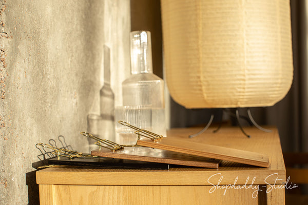 Customizable Compact Wooden Check Holder