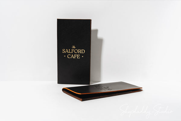 Dark Brown Italian Leather Check Holder for cafe