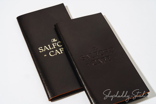 Dark Brown Italian Leather Serving Booklet for bar