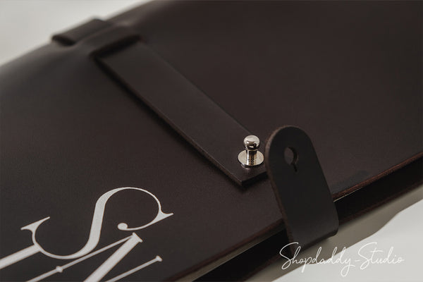 Dark brown thick leather menu cover, ideal for adding a touch of luxury to any dining experience