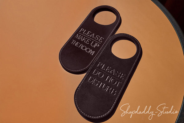 Double-Sided Dark Brown Do Not Disturb Door Sign