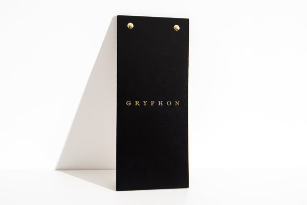 Double Leather Menu Holder with Brass Plank with gold logo