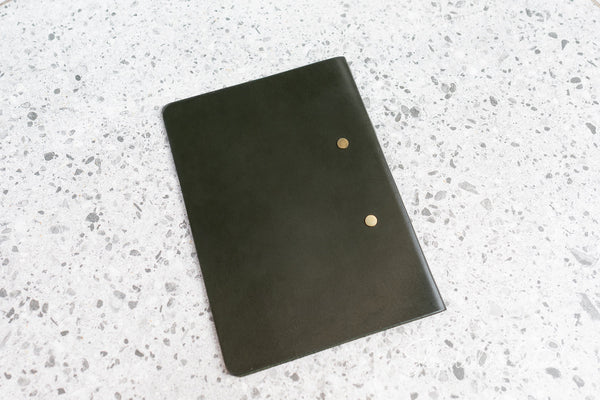 Personalized Green Thick Leather Menu Folio with Plank for restaurant