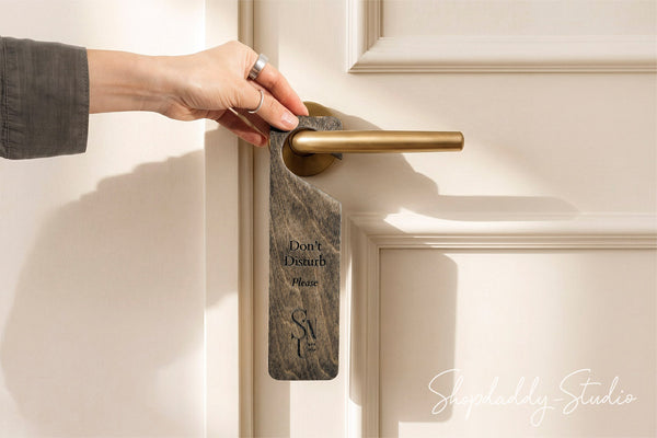 Elegant Walnut Double-Sided Wooden Door Hanger