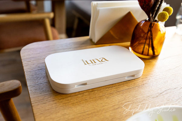 Elegant White Oval Wood Check Box With Magnets for Cafe