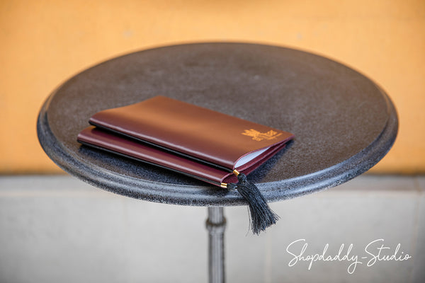 Purple Thick Leather Menu Cover with Tassel for pub