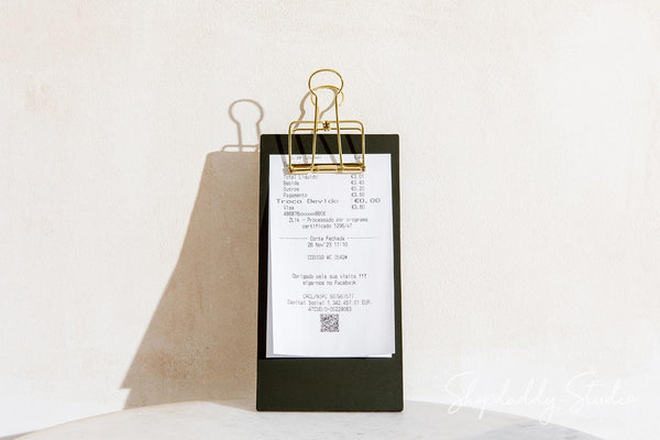 Green Leather Server Check Holder with Gold Binder