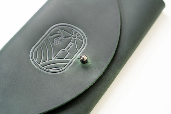 Green Serving Booklet with Button Stud for restaurant