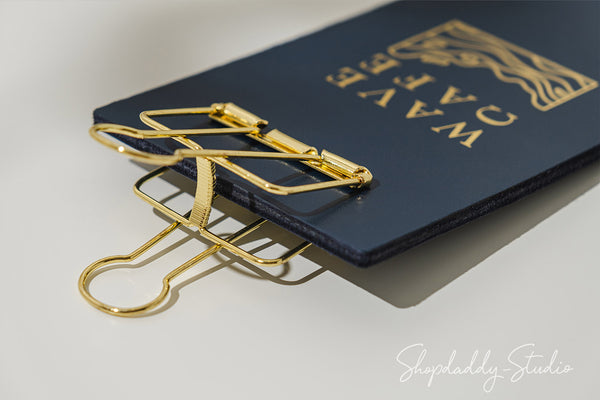 Leather Bill Holder with Golden Binder for bar