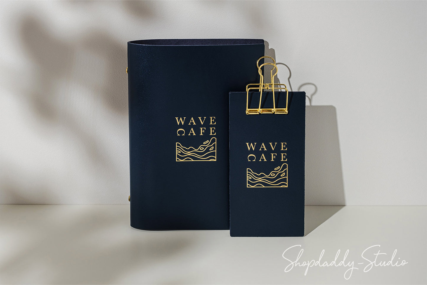 Leather Bill Holder with Golden Binder for restaurant