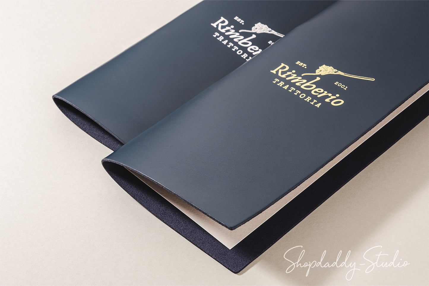 Leather Menu Covers With Metal Rings Mechanism