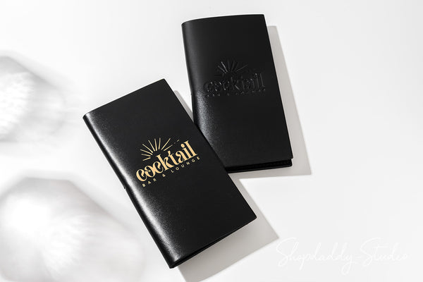 Luxury Black Italian Leather Check Presenter With Card Pocket