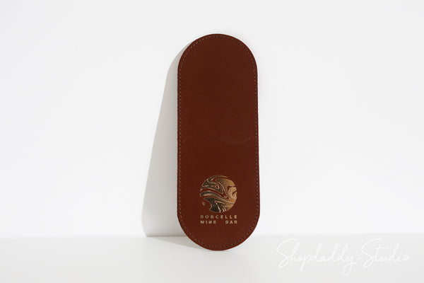 Luxury Brown Leather Rounded Cutlery Holder