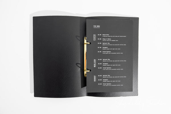 Premium recycled leather menu folder for multi-page menus