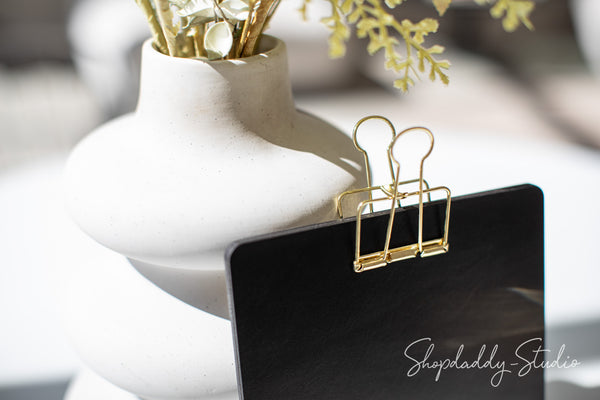 Stylish restaurant Black Menu Holder with Golden Binder