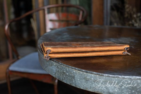 Minimalist Leather Menu Cover with Leather Lace with logo
