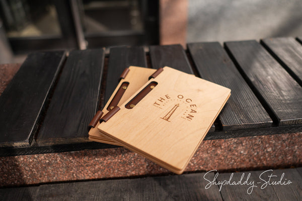 Modern Wooden Menu Holder with Slot for restaurant