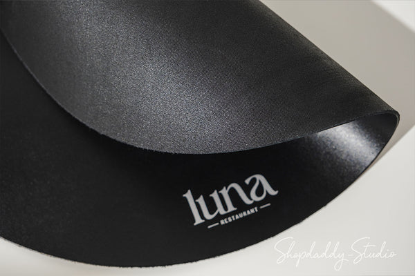 Personalized Leather Round Table mat for restaurant