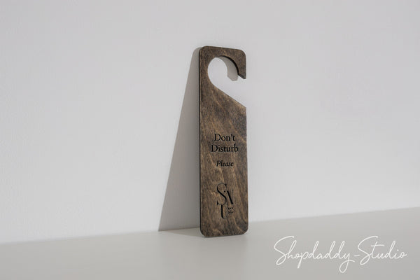 Personalized Walnut Double-Sided Wooden Door Hanger