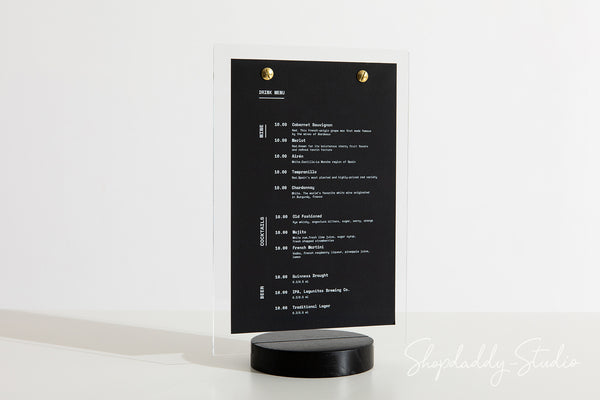 Plastic TableTop Display Stand with Wooden Lacquer Round Stand