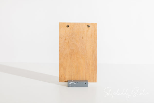 Plywood Lacquer Table Stand With Gray Plastic Base