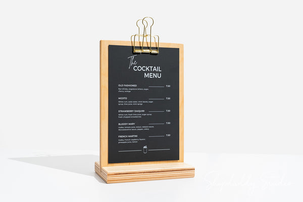Premium Lacquer Straight Wooden Table Stand with Golden Binder