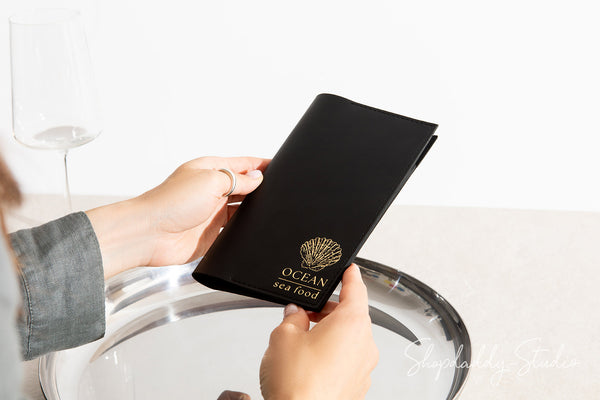 Server Leather Bill Holder with Two Pockets and logo