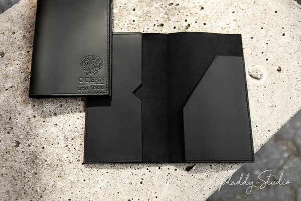 Serving Leather Check Presenter with Two Pockets