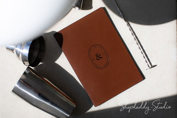 Cafe Brown Double Leather Holder with Corners
