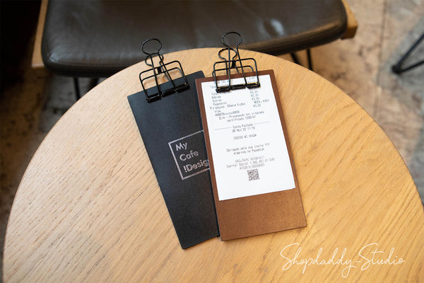 Stylish Leather Check Holder with Black Binder
