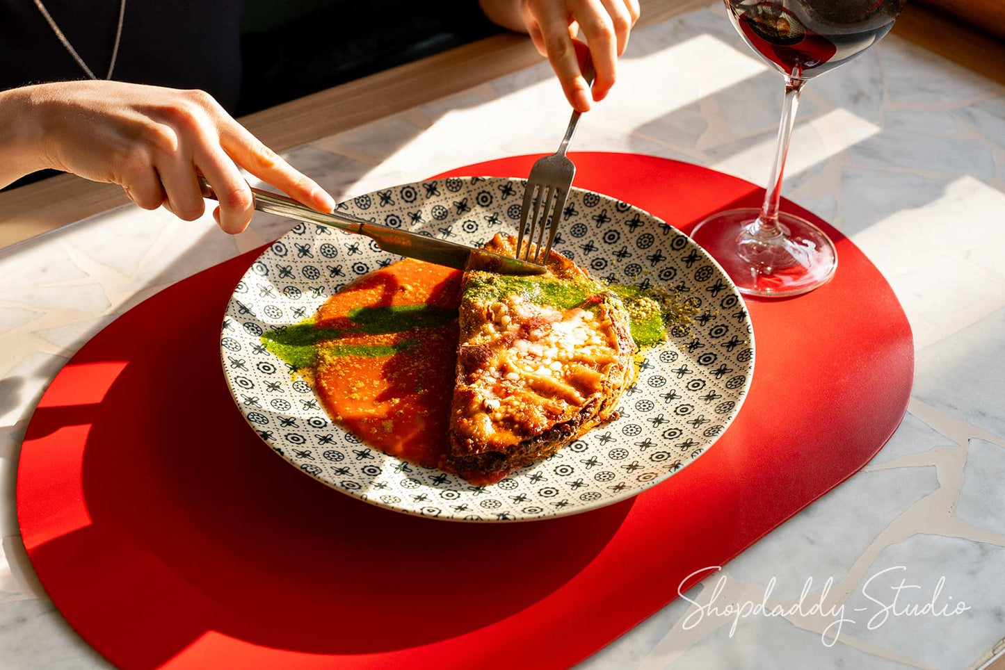 Stylish Leather Oval Table Dining Placemat for restaurant
