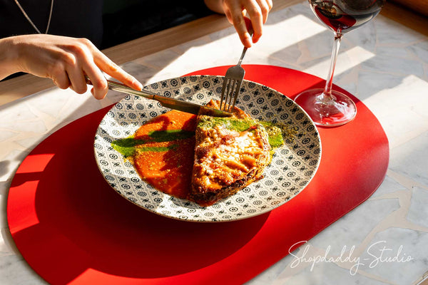 Stylish Leather Oval Table Dining Placemat for restaurant